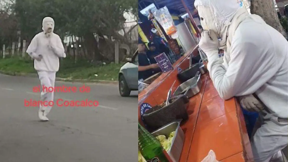 Hombre de blanco en Coacalco